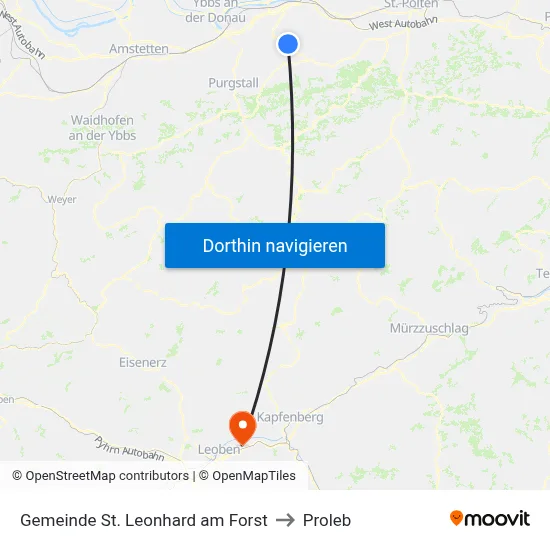 Gemeinde St. Leonhard am Forst to Proleb map