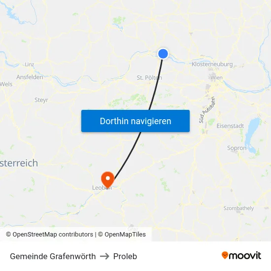 Gemeinde Grafenwörth to Proleb map