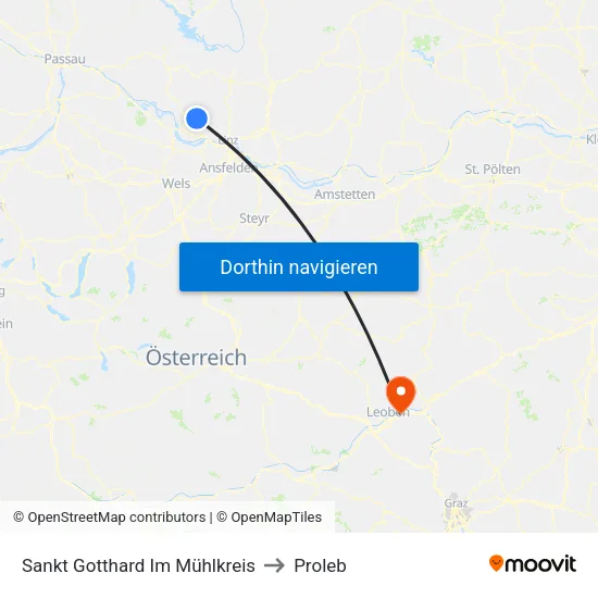 Sankt Gotthard Im Mühlkreis to Proleb map