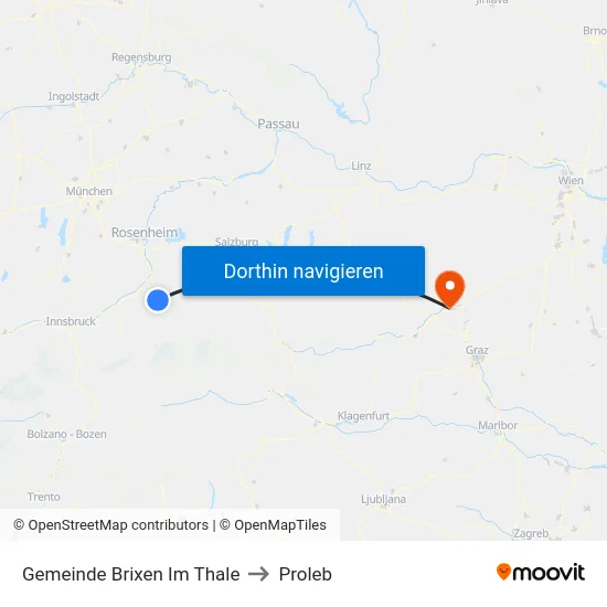 Gemeinde Brixen Im Thale to Proleb map