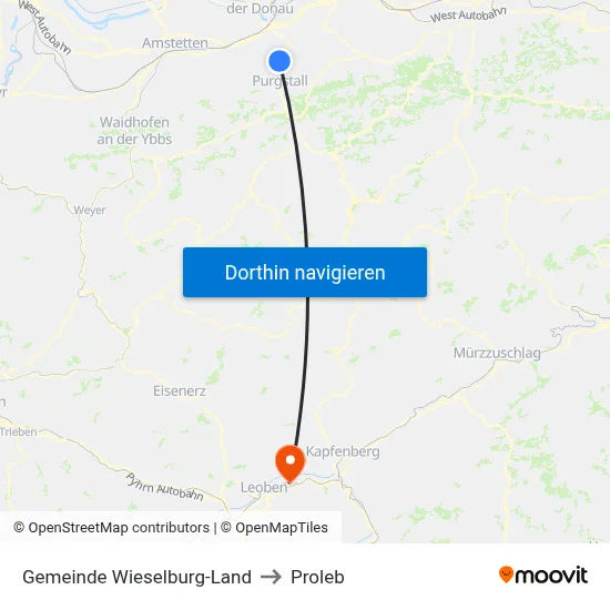 Gemeinde Wieselburg-Land to Proleb map