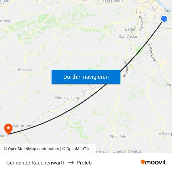 Gemeinde Rauchenwarth to Proleb map