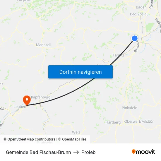 Gemeinde Bad Fischau-Brunn to Proleb map