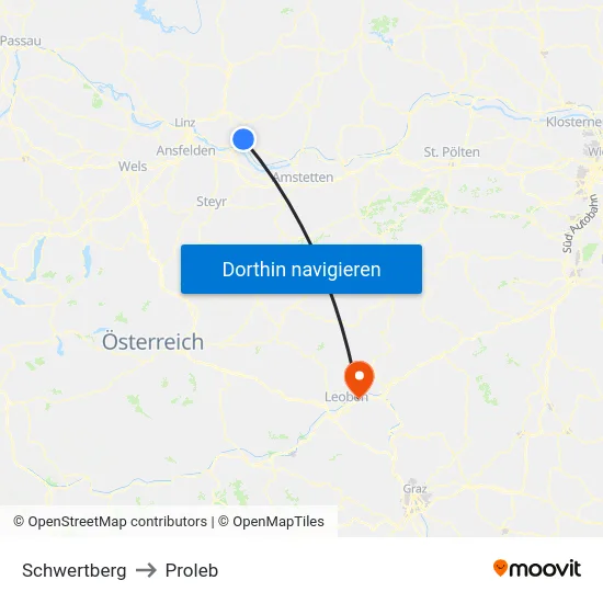 Schwertberg to Proleb map