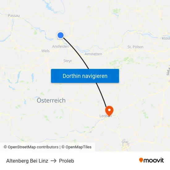 Altenberg Bei Linz to Proleb map