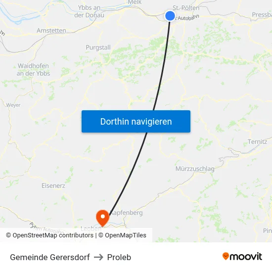 Gemeinde Gerersdorf to Proleb map