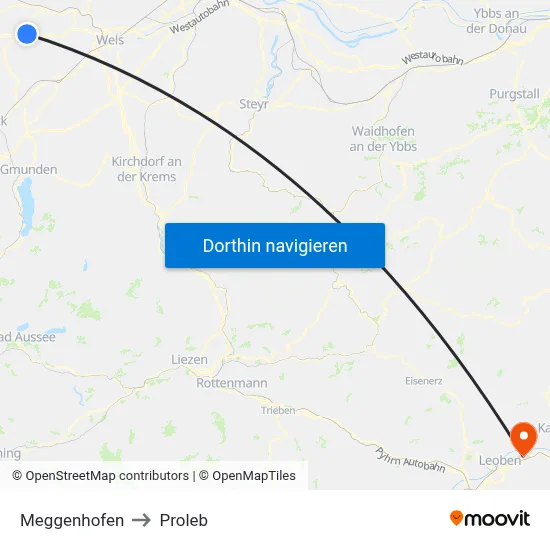 Meggenhofen to Proleb map