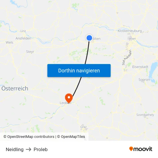 Neidling to Proleb map