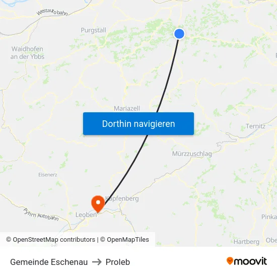 Gemeinde Eschenau to Proleb map