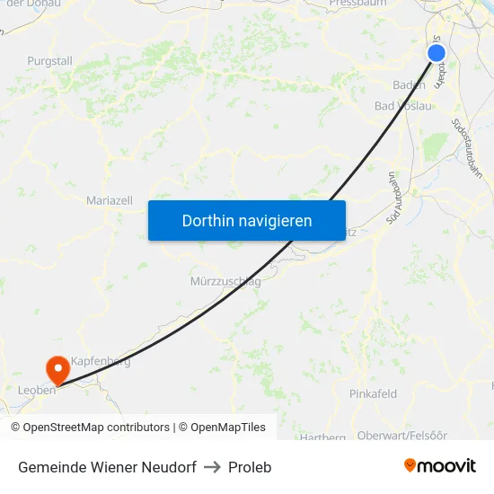 Gemeinde Wiener Neudorf to Proleb map