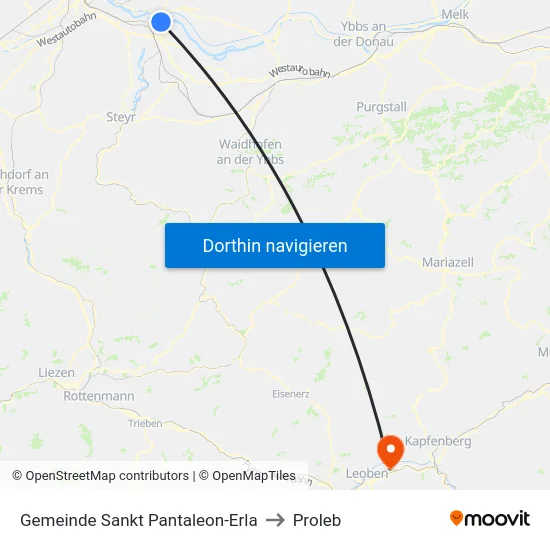 Gemeinde Sankt Pantaleon-Erla to Proleb map