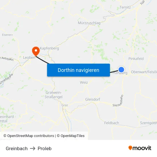 Greinbach to Proleb map
