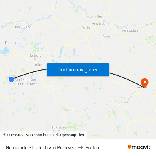 Gemeinde St. Ulrich am Pillersee to Proleb map