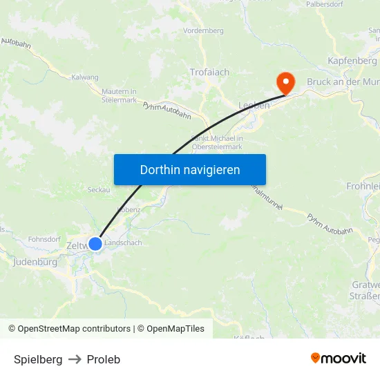 Spielberg to Proleb map