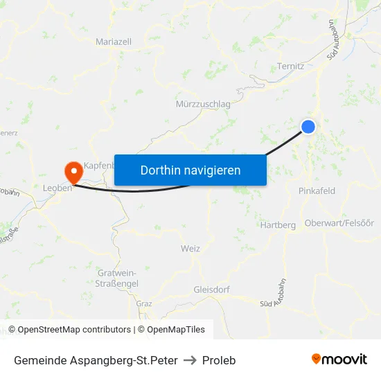 Gemeinde Aspangberg-St.Peter to Proleb map