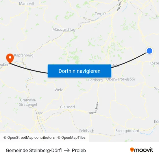 Gemeinde Steinberg-Dörfl to Proleb map