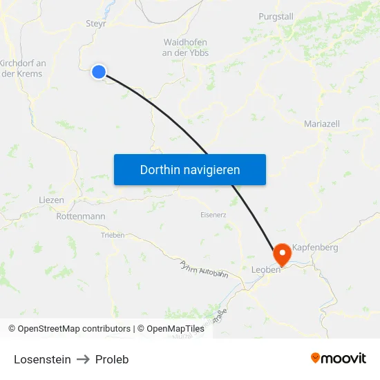 Losenstein to Proleb map