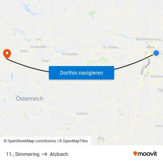 11., Simmering to Atzbach map