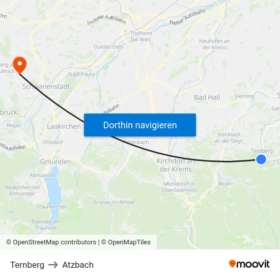 Ternberg to Atzbach map
