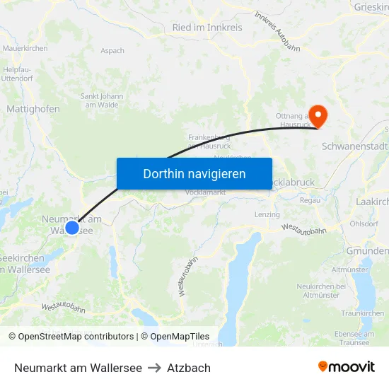 Neumarkt am Wallersee to Atzbach map