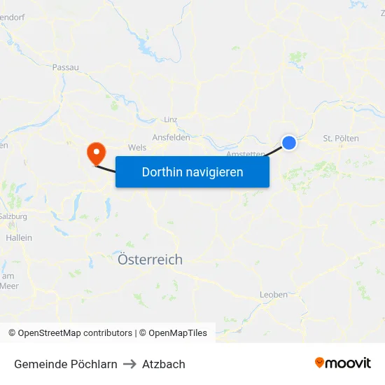 Gemeinde Pöchlarn to Atzbach map