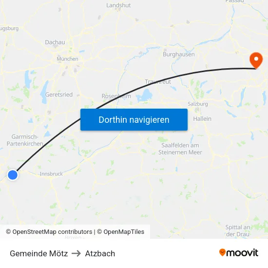 Gemeinde Mötz to Atzbach map