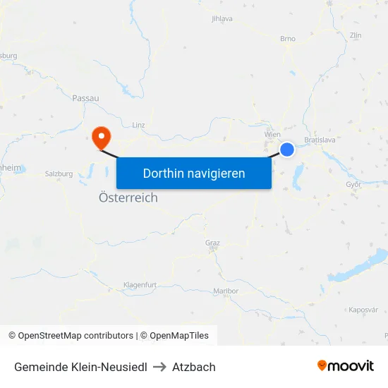 Gemeinde Klein-Neusiedl to Atzbach map