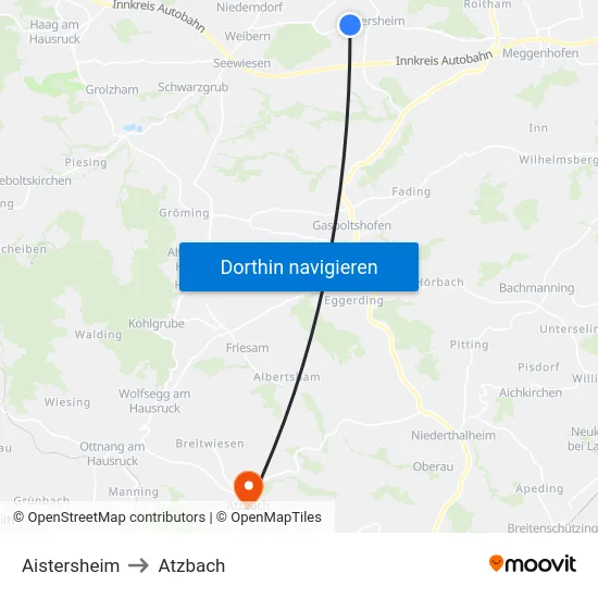 Aistersheim to Atzbach map