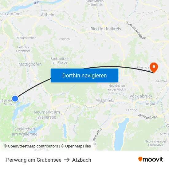 Perwang am Grabensee to Atzbach map