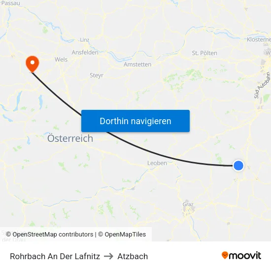 Rohrbach An Der Lafnitz to Atzbach map