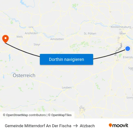 Gemeinde Mitterndorf An Der Fischa to Atzbach map