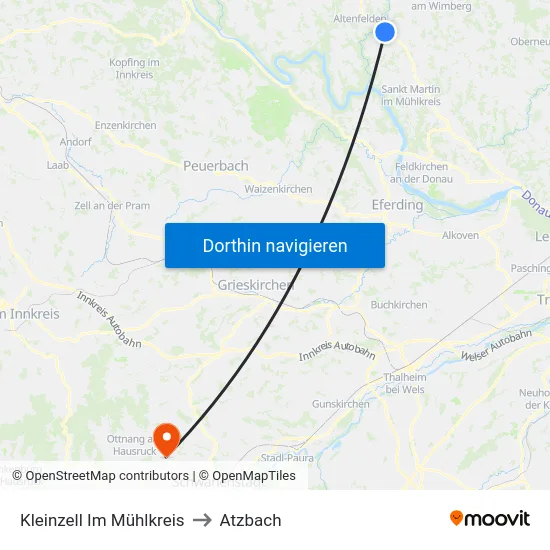 Kleinzell Im Mühlkreis to Atzbach map
