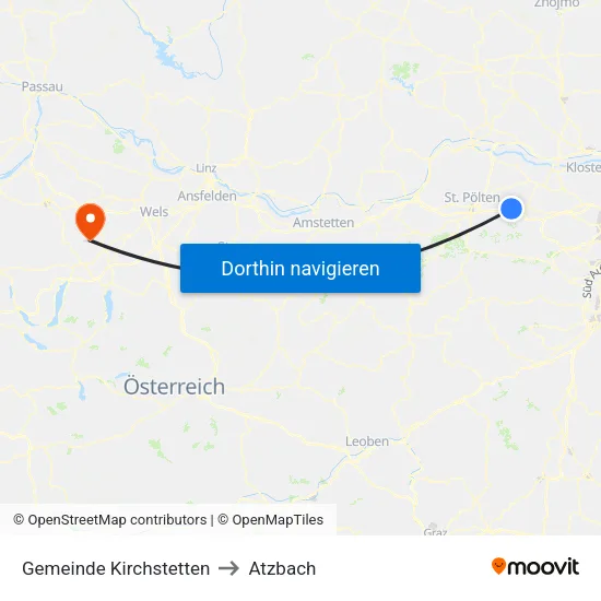 Gemeinde Kirchstetten to Atzbach map