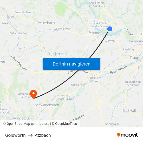 Goldwörth to Atzbach map