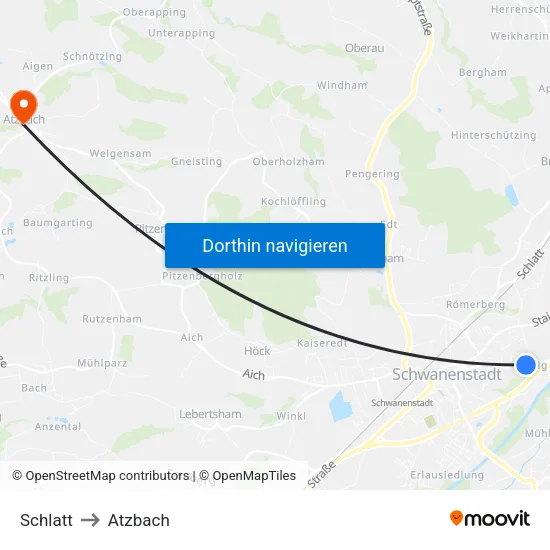 Schlatt to Atzbach map