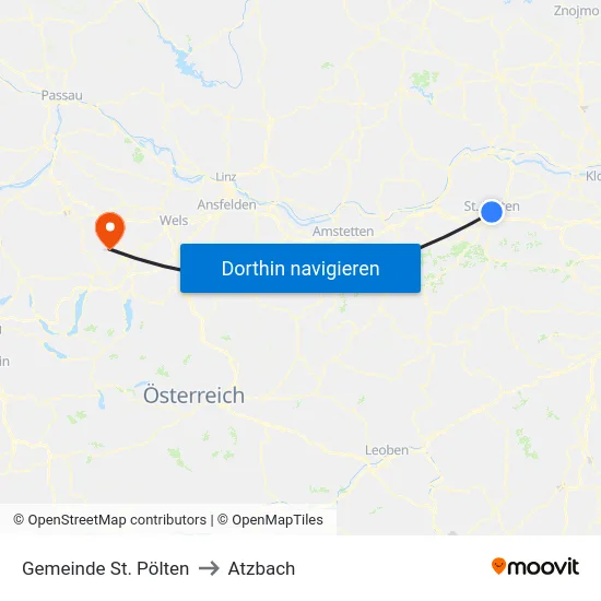 Gemeinde St. Pölten to Atzbach map