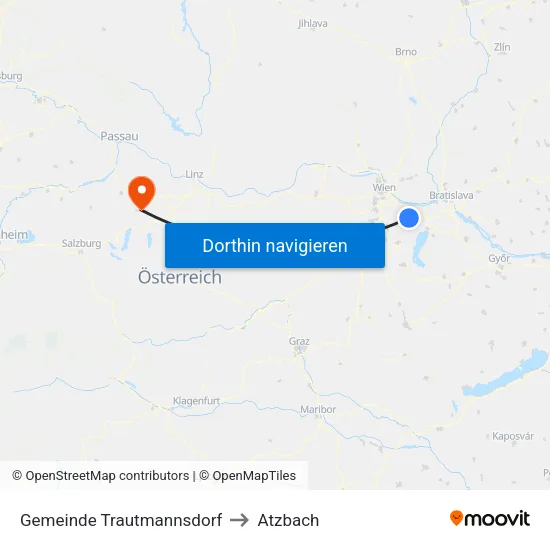 Gemeinde Trautmannsdorf to Atzbach map