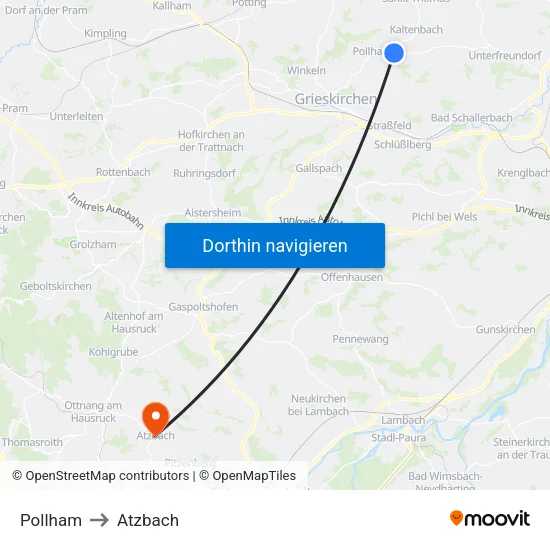 Pollham to Atzbach map