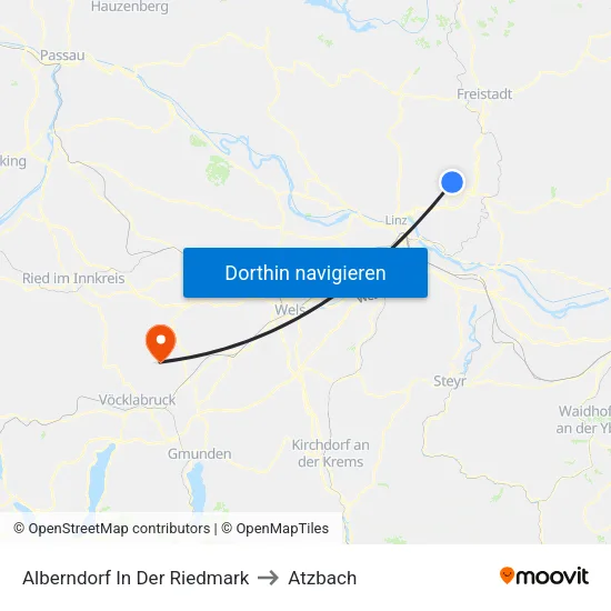 Alberndorf In Der Riedmark to Atzbach map