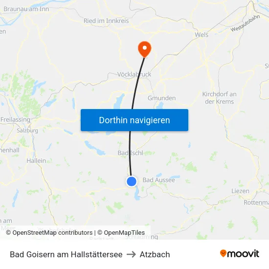 Bad Goisern am Hallstättersee to Atzbach map