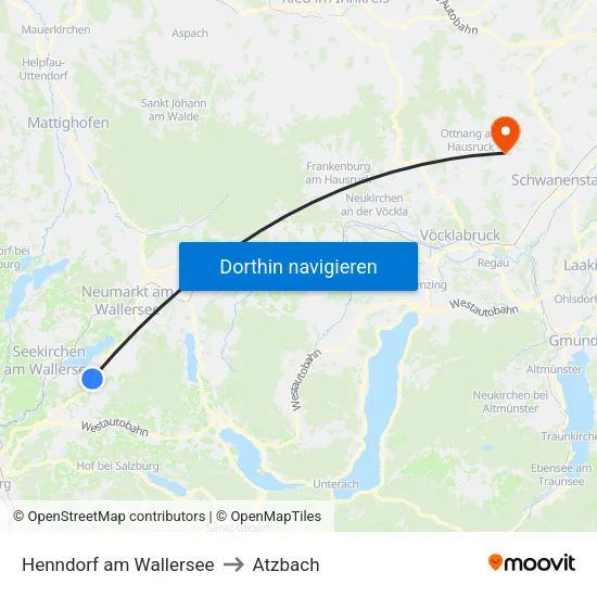 Henndorf am Wallersee to Atzbach map