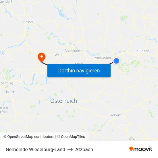 Gemeinde Wieselburg-Land to Atzbach map