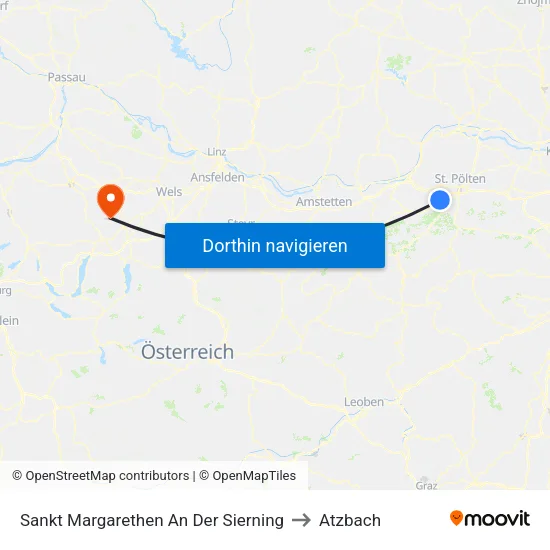 Sankt Margarethen An Der Sierning to Atzbach map