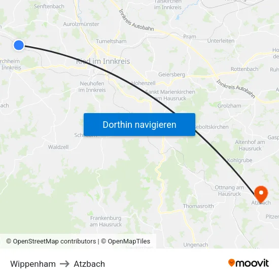 Wippenham to Atzbach map