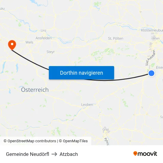 Gemeinde Neudörfl to Atzbach map