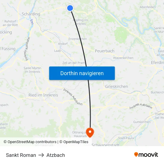 Sankt Roman to Atzbach map