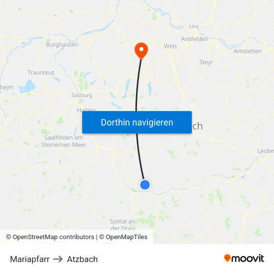 Mariapfarr to Atzbach map