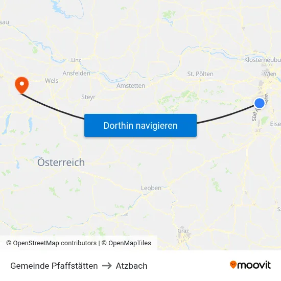 Gemeinde Pfaffstätten to Atzbach map