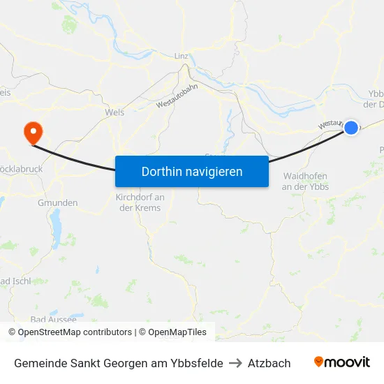 Gemeinde Sankt Georgen am Ybbsfelde to Atzbach map