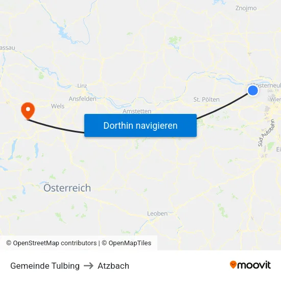 Gemeinde Tulbing to Atzbach map